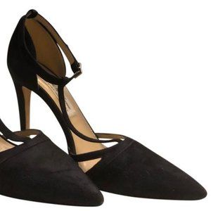 Saks Fifth Avenue Navy Blue Ankle Strap Pumps